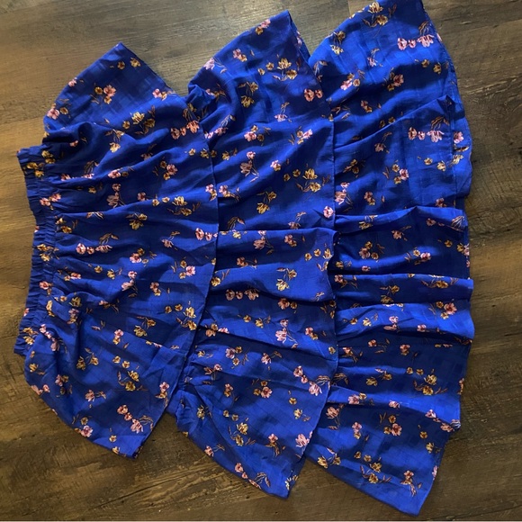 Draper James RSVP Floral Blue Tiered Skirt - Picture 3 of 4